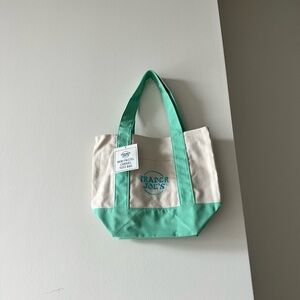 Trader Joe's pastel mini canvas tote bag